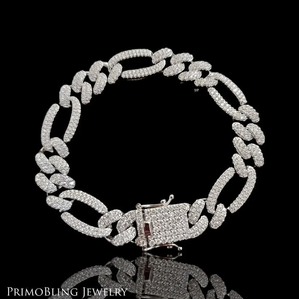 Iced Out Figaro Link Bracelet
